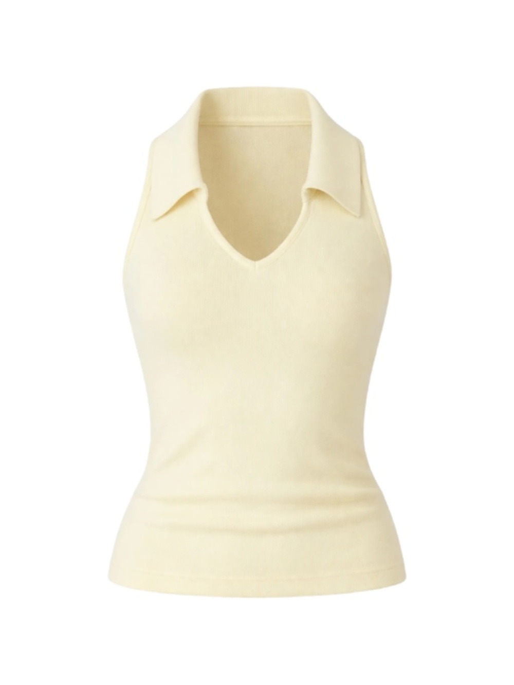 Reformation Austine Cream Sleeveless Collared Knit Tank S